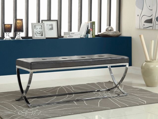 BENCH WITH BASE BLACK AND CHROME (CI501157) $189  