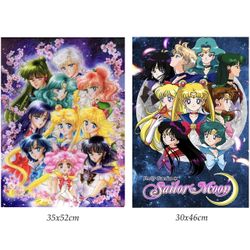 2 Pack Art Poster Sailor Moon Fabric Cloth Rolled Wall Poster Unframed for Wall Decoration