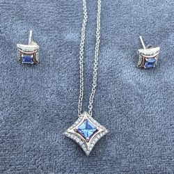 Enchanted Disney Ultimate Princess
Celebration Tanzanite and 1/10 CT. T.W.
Diamond Frame Necklace in Sterling
Silver