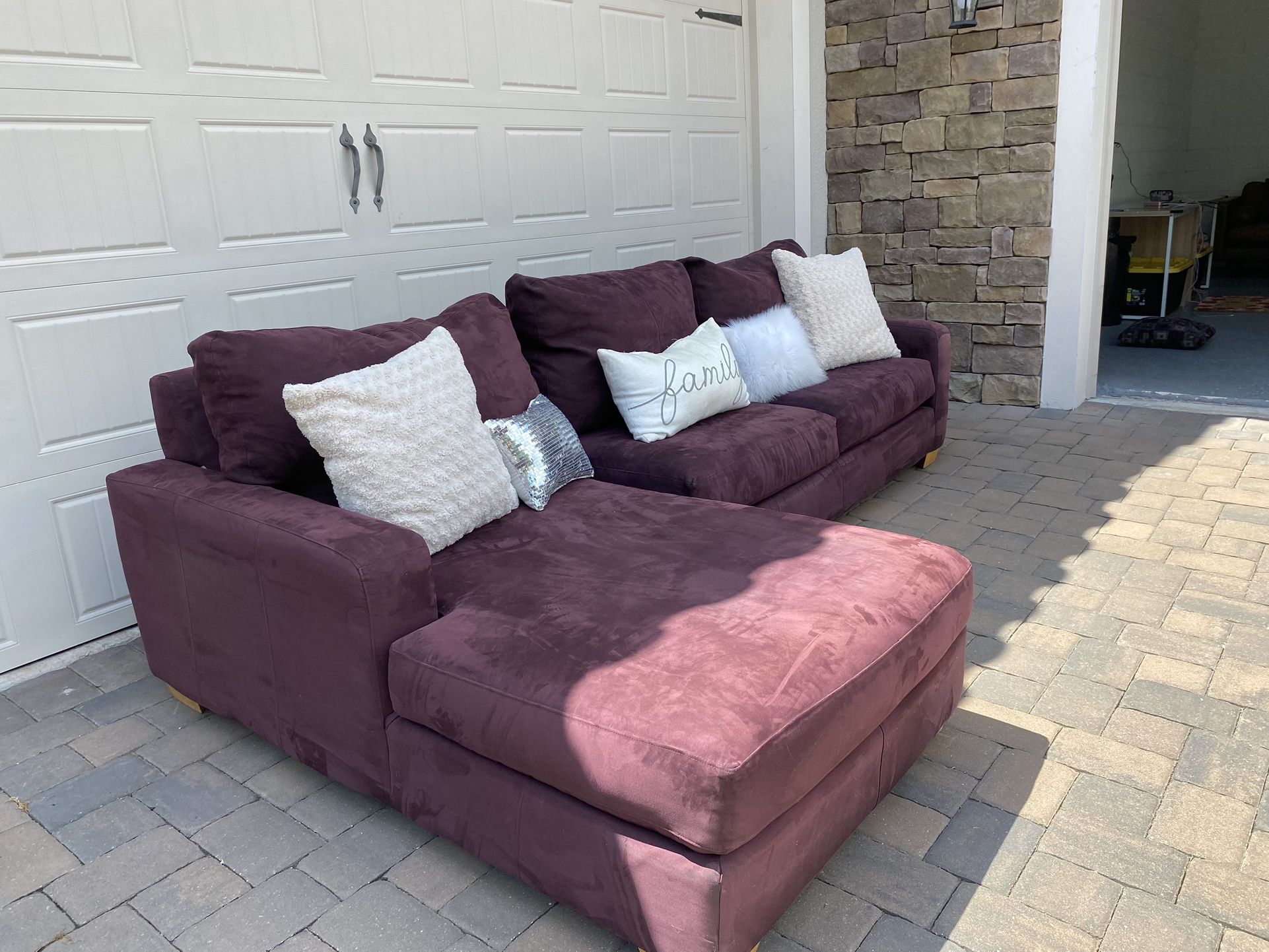 Plush Sectional Couch / Chaise
