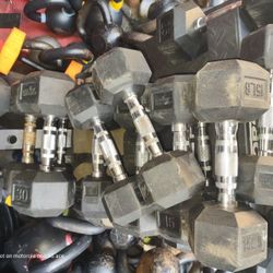 Rubber Hex Dumbbells $1 per pound 

