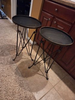 UNIQUE BRUSHED BRASS END TABLES - LN