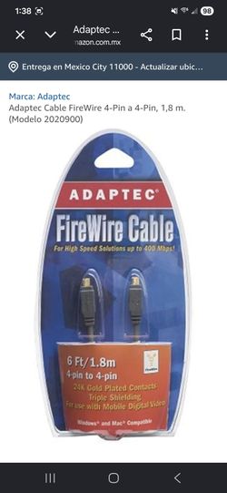 Adaptec FireWire 4-Pin to 4-Pin Cable 6ft