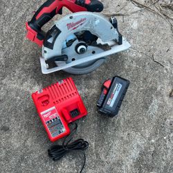 M18 7-1/4 Brushless Circular Saw Milwaukee Battery 6.0 And Charger 