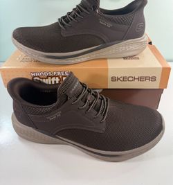 New Skechers Men Hands-Free Swift Fit Lightweight Sneakers - Brown