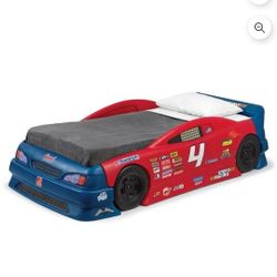 Step 2 Racing Car Convertible Toddler to Twin Bed, Red and Blue NASCAR 