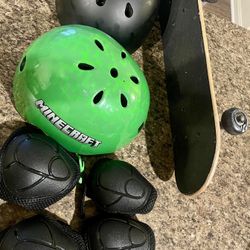 Helmets, Knee & Elbow Protection, and Skateboard 