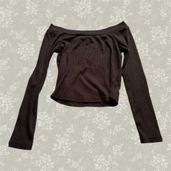 Black off the shoulder crop top