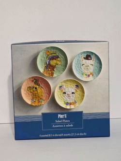 ​Pier 1 Imports Llama Alpaca Salad Plates Set of 4 (8.5")