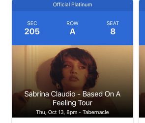 Sabrina Claudio Tickets ..Tonight Tonight Tonight  Thumbnail