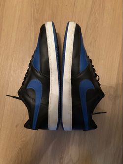 Nike Court Vision Low Shoes Black Royal Blue Leather Casual Sneakers Mens US 11.5