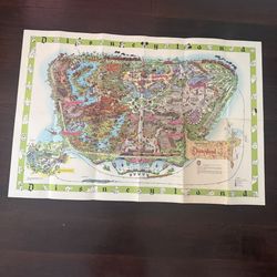 1964 Disneyland Souvenir Map Poster Vintage Original Walt Disney Folded 30x45