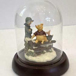 Disney Classic Pooh Piglet Christopher Robin Bell Jar Figurine Michel & Co. RARE