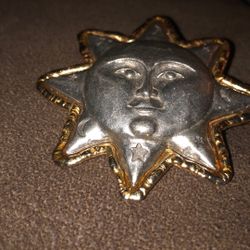 J J JONETTE Two Tone Star Pin Retail $30