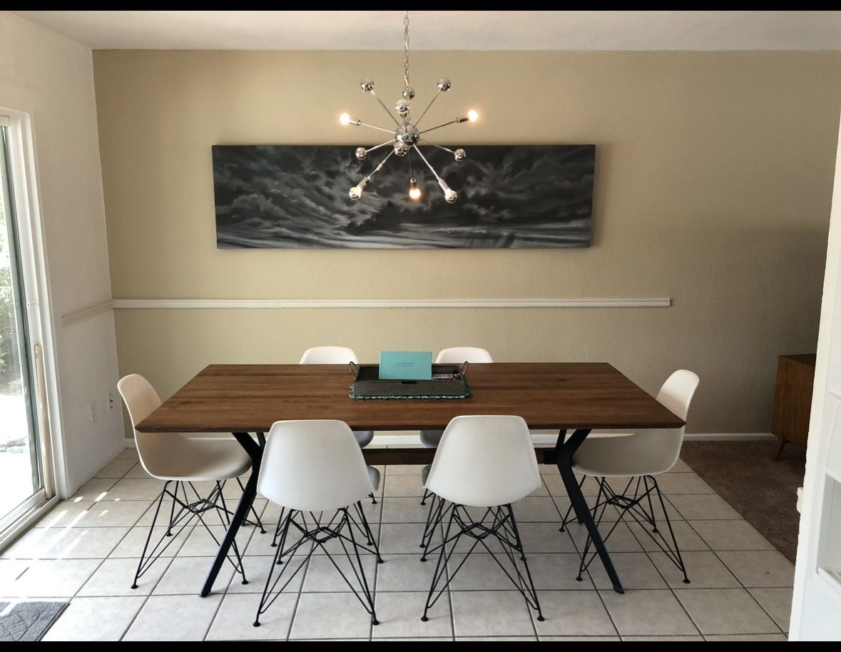 Living Spaces Solid Oak Dining Table