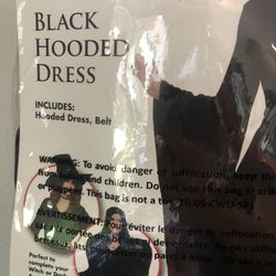 Black Hooded Dress Halloween Costune
