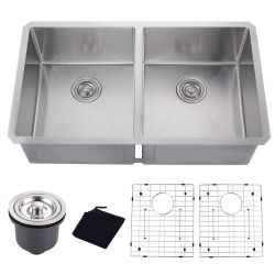 33-Inch Double Bowl 50/50 Split Undermount Kitchen Sink