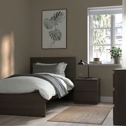 IKEA Malm Twin Bed Frame  and Slated Bed Base