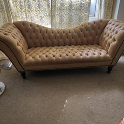 Used Leather Mustard Yellow Sofa