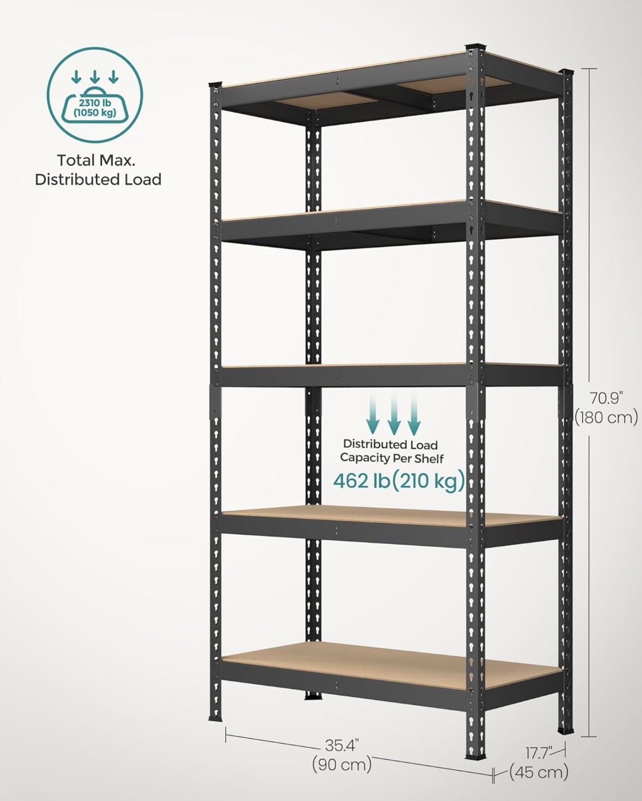 Set of 2 5-Tier Storage Shelves