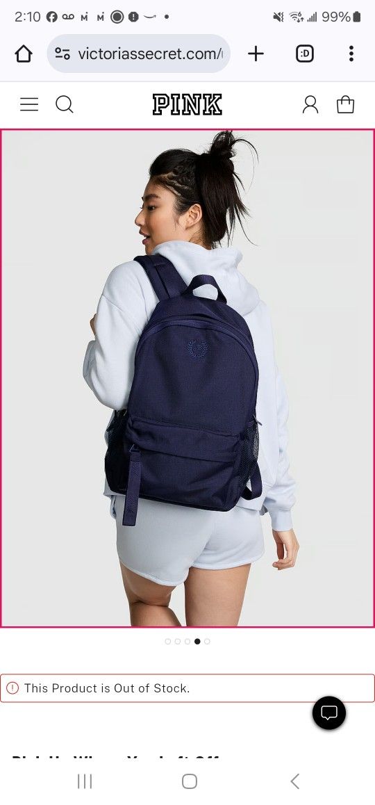 VS Pink Ivy Classic Canvas Backpack