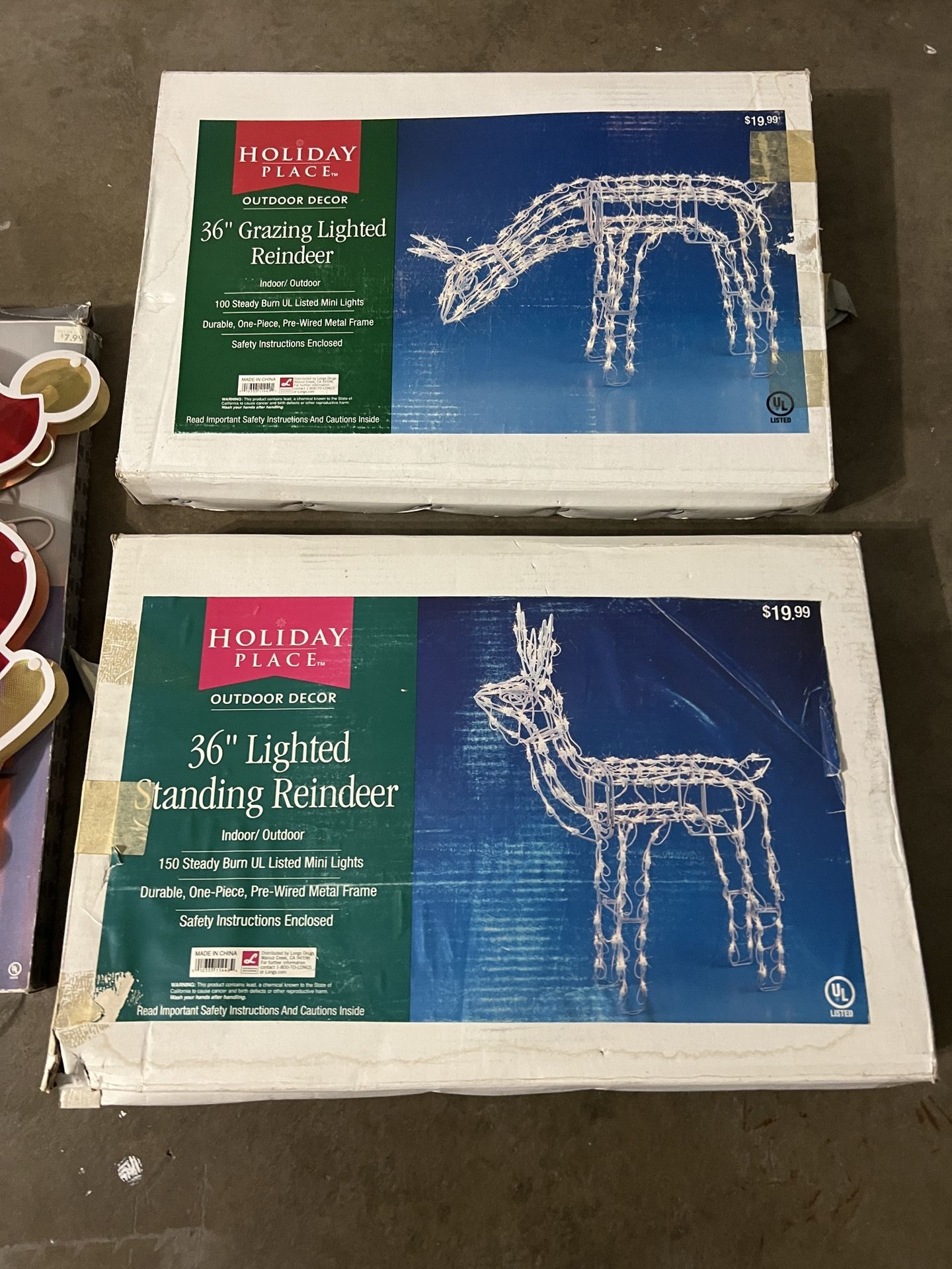 Vintage Christmas Reindeer Light Decor Outdoors