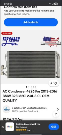 Bmw 320i Air Conditioning Condenser