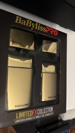 BaBylissPRO LimitedFX Gold Duo Set - Double & Single Foil Shavers - New Sealed