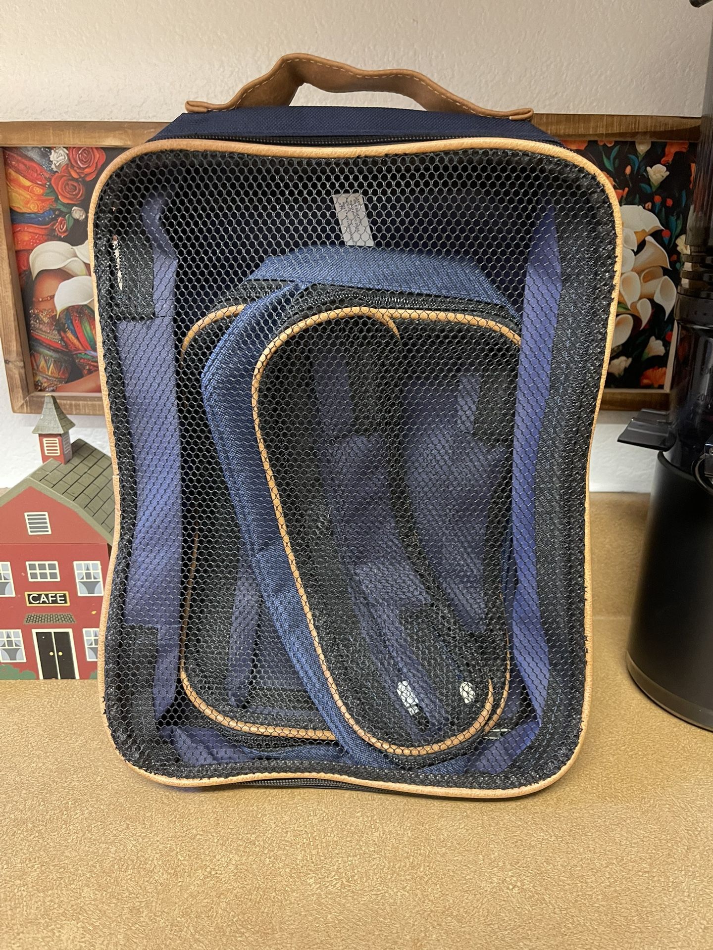 AARP 3-Piece Tri Mesh Navy Zip Travel Organizers New