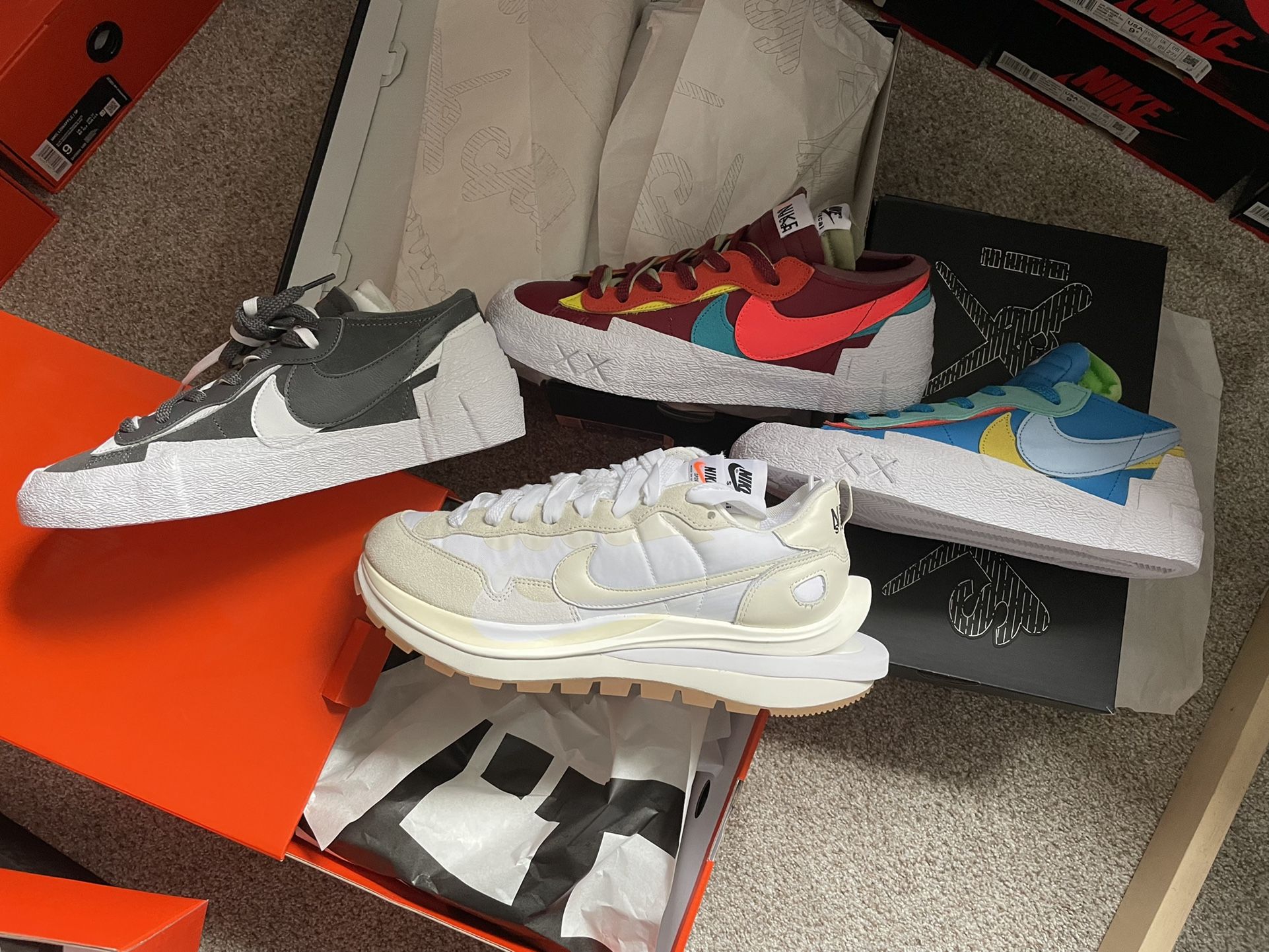 Nike Sacai Vaporwaffle Blazer Low Kaws Waffle Jordan 1 Supreme Dunk Low Sb