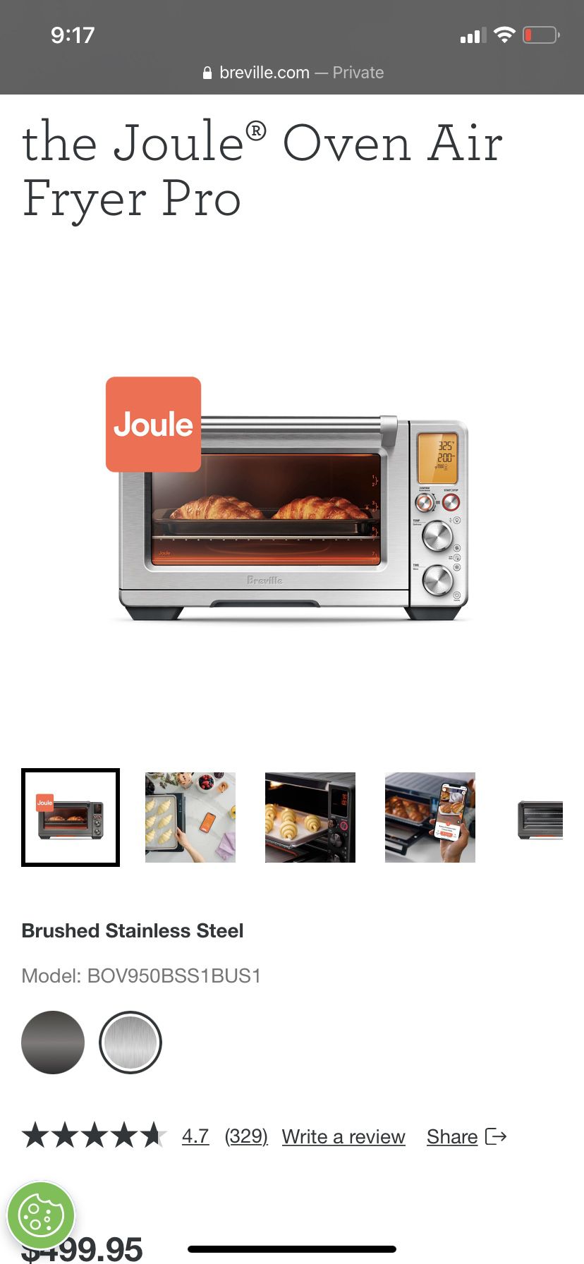 Breville Joule Brushed Stainless Steel Oven Air Fryer Pro + Reviews