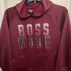 Burgundy “Boss Mode” Hoodie Sz L (10-12) Pre-loved