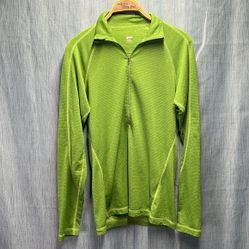 MEC green 1/4 tip long sleeve top size medium
