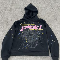 *BRAND NEW* Sp5der Hoodie Black/pink/web