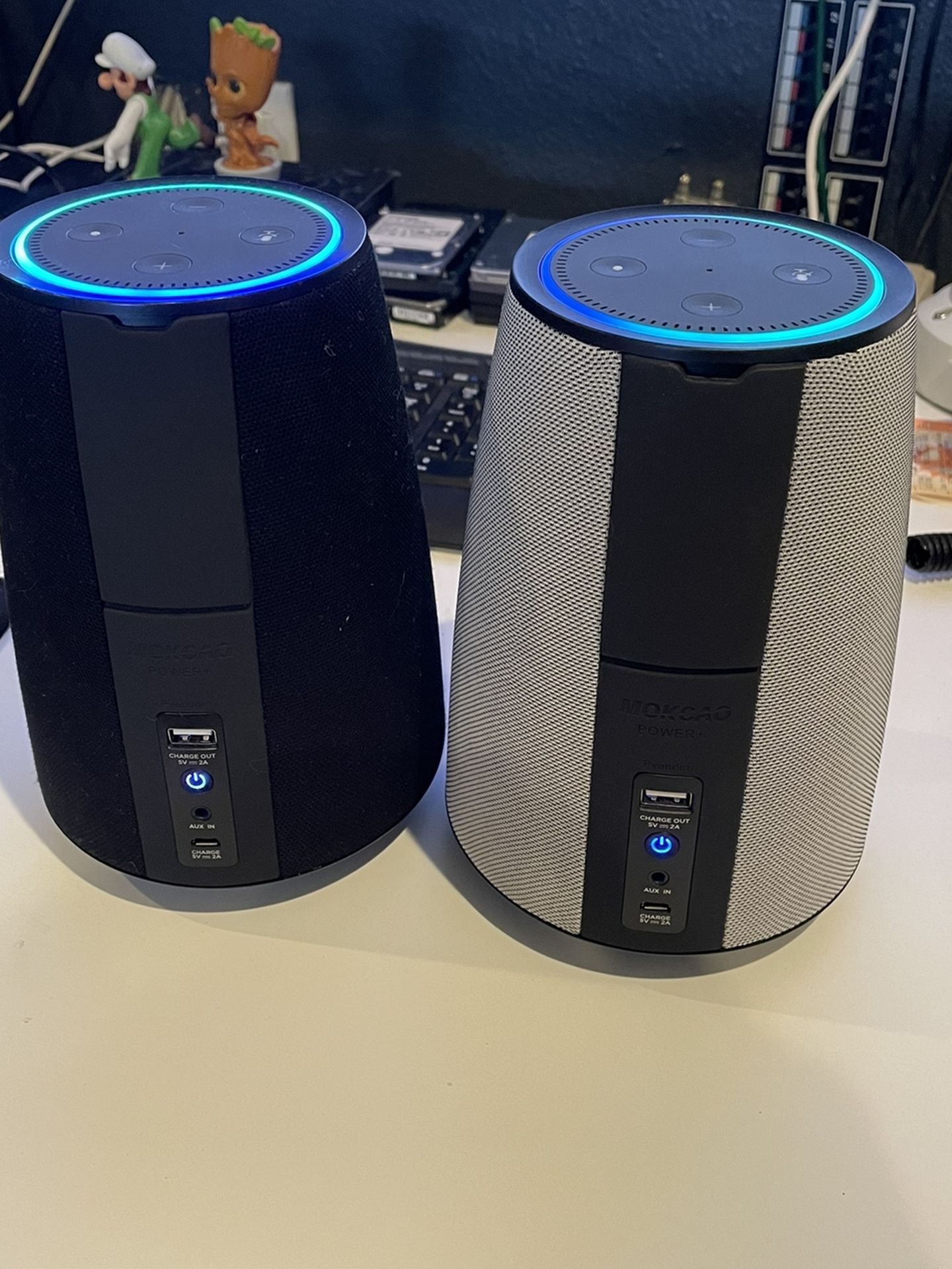 MOKCAO Cordless Speaker and 5000mAh Power Bank With Echo Dot 2nd Gen