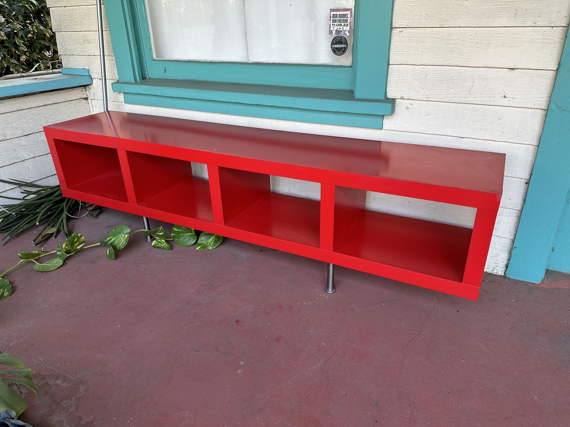 Red Designer Shelving / Entertainment Stand