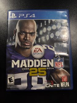 Madden NFL 25 (Sony PlayStation 4 2013) Complete And Tested Adrian Peterson Cover