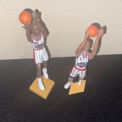  Clyde Drexler Charles Barkley x2 Starting Lineup 10th Year Anniversary Edition Action figures Houston Rockets NBA. Excellent Condition 