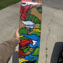 Ron Knigge New Deal Deep Sea Vandals Skateboard Deck Screened Fish NEW 8.6”