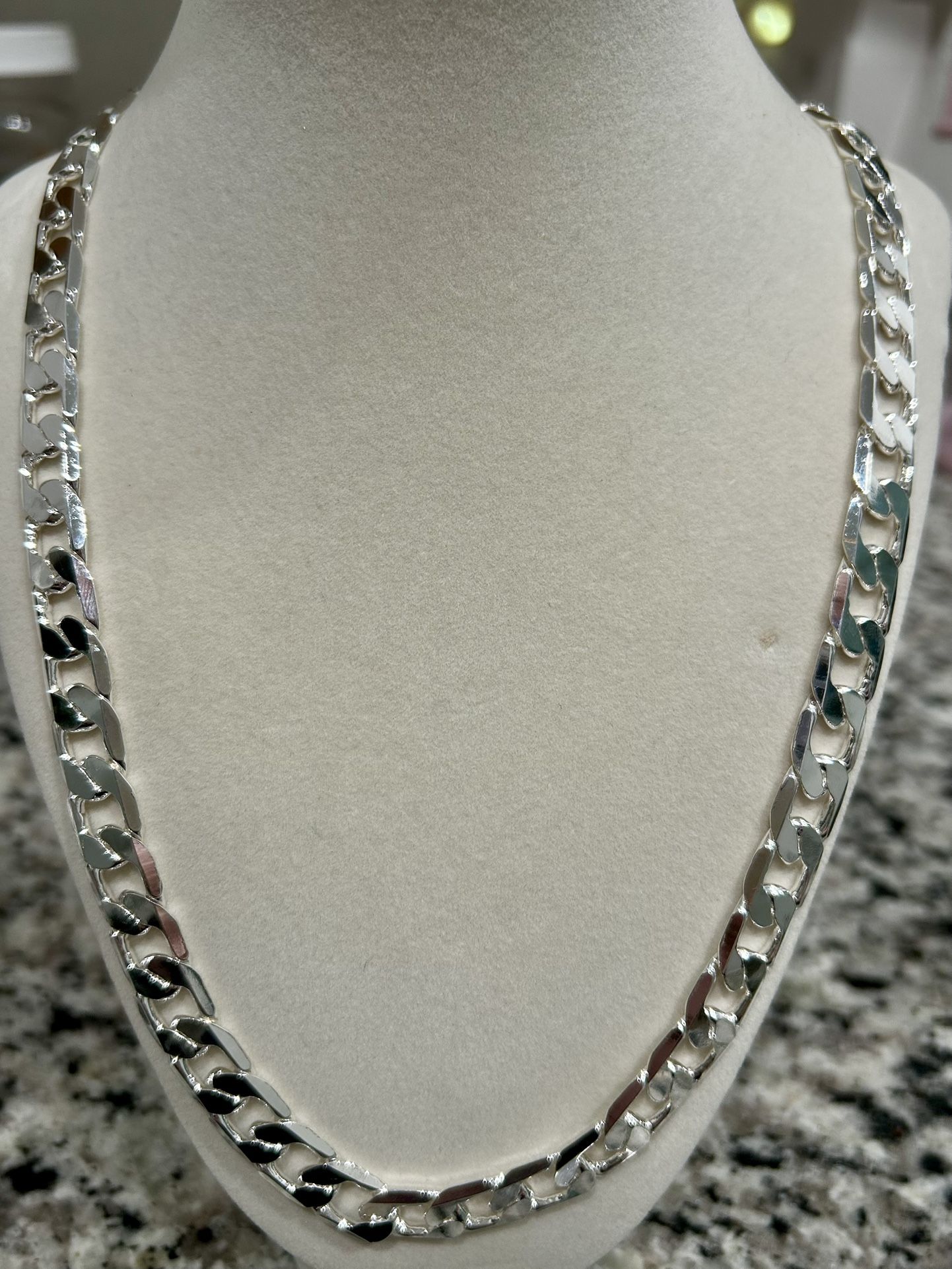 New S925 stamped sterling silver chain-link necklace