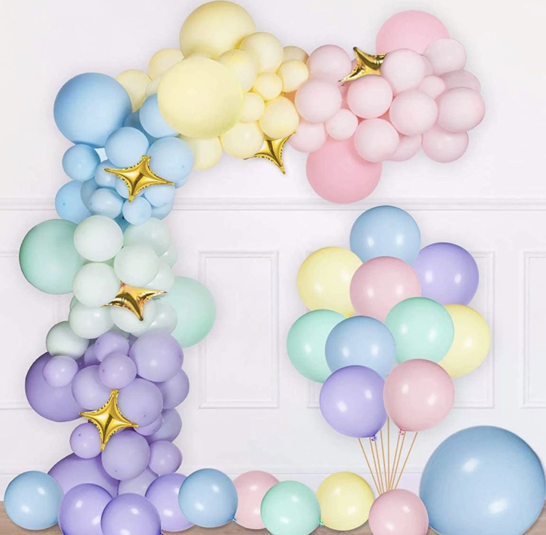 Pastel Latex Balloons 185 Pcs Assorted Macaron Balloons Garland Kit for Baby Sh