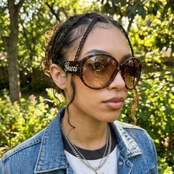 ♡COACHELLA♡ Y2K "Bugeye" Gucci GG 2927/S Tortoise Brown