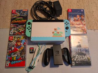 Nintendo Switch Animal Crossing Special Edition + 6 Games
