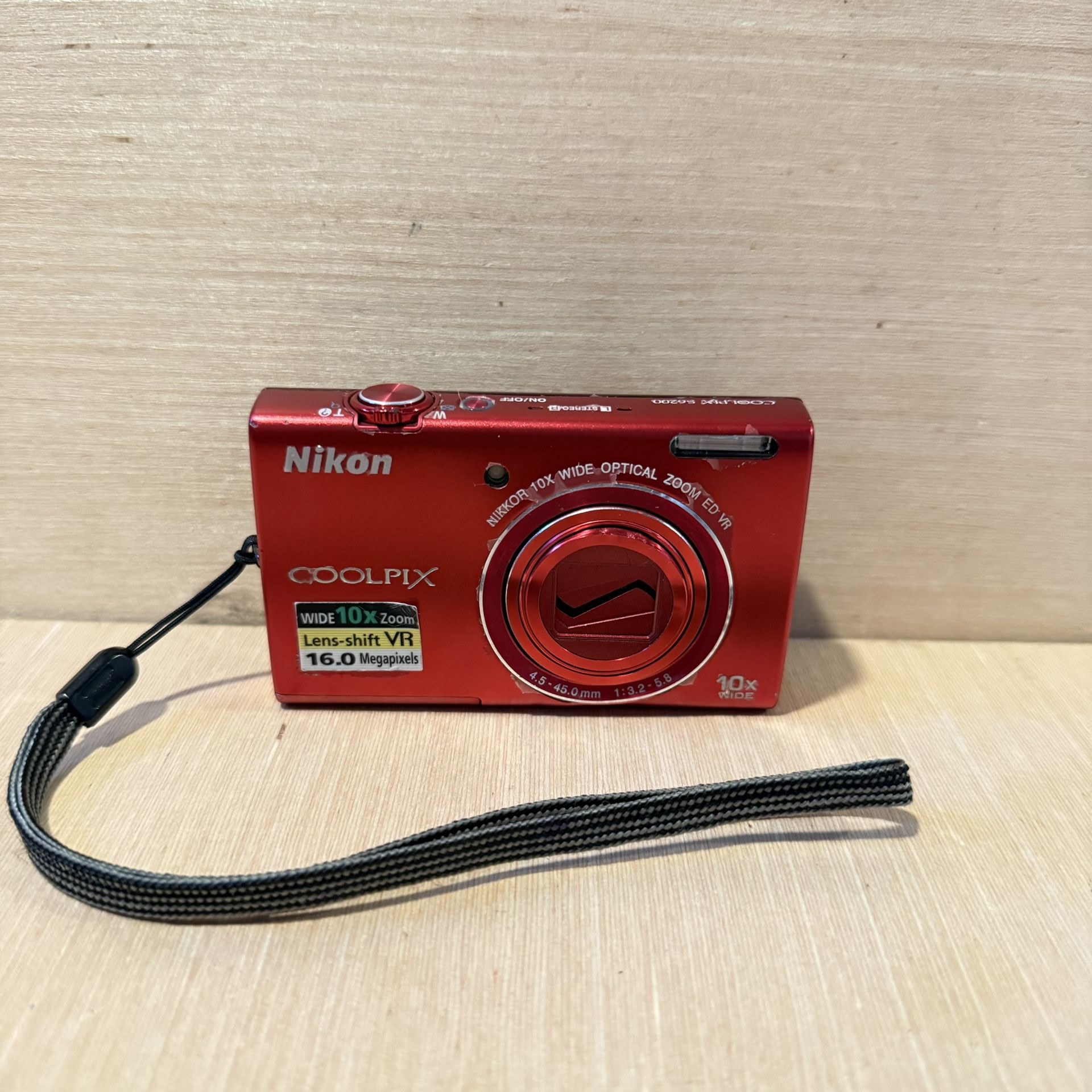 Nikon COOLPIX S6200 “BROKEN”Digital Camera Red-For Parts/Repair-Only Read Info!