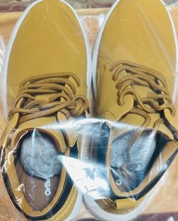 Orthocomfoot Men's Yellow Casual Orthopedic Shoes (US Men's Size 9.5–10 / EU 43)
