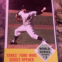 WHITEY FORD 1963 TOPPS WORLD SERIES YANKEES BASEBALL CARD