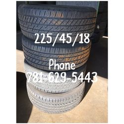 Used tires for sale 225/45/18 80% tread left Bridgestone