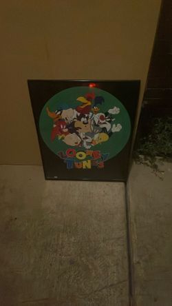 1993 Looney Tunes poster in great shape framed