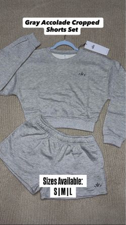 Alo cropped shorts set (gray)