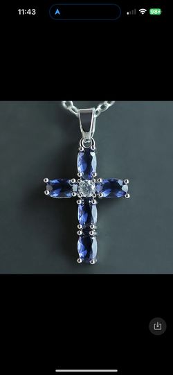 Blue Cross Necklace 